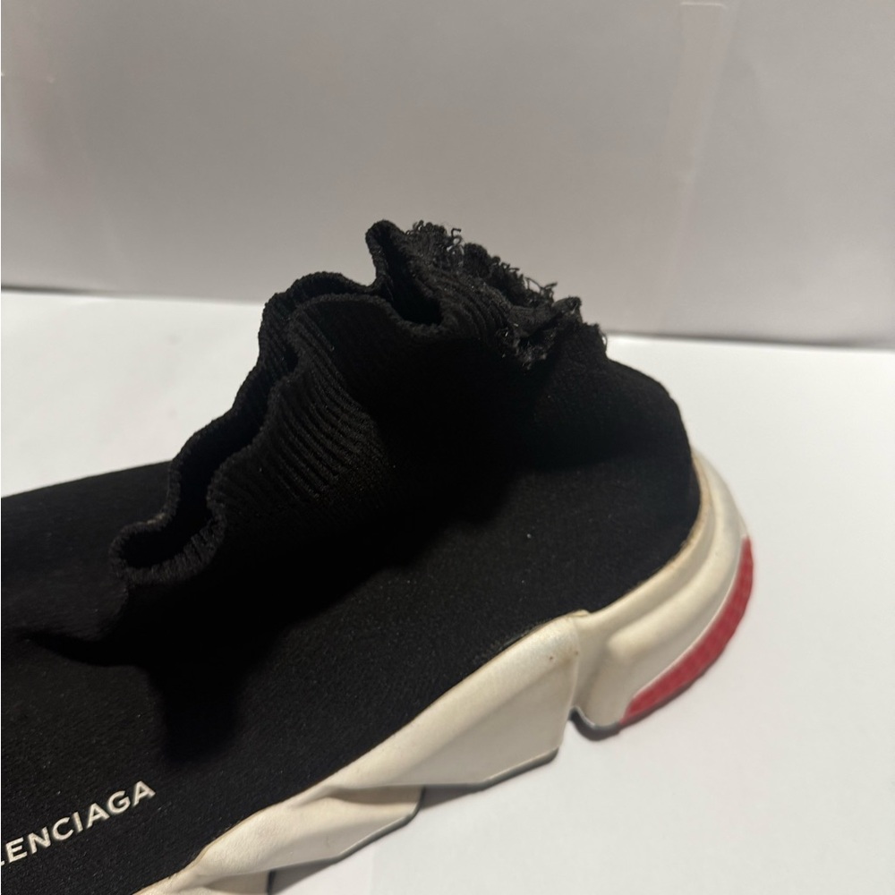 Balenciaga Men's speed trainer Black and White Sock Sneakers - Picture 2 of 7